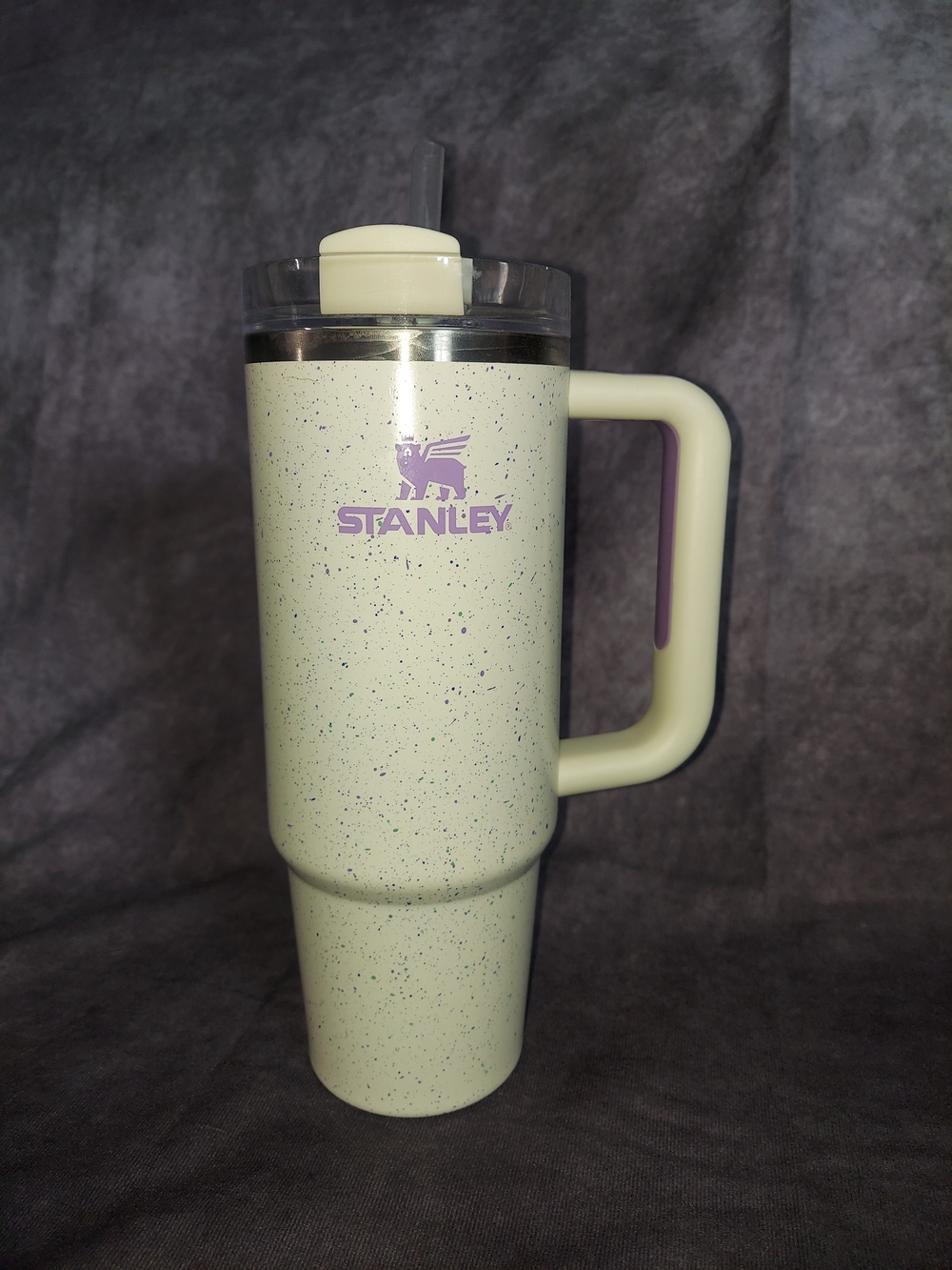 Stanley 30 oz H2.O FlowState Quencher Tumbler Cream Purple Green Speckle
